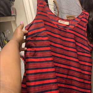 blue & red striped women’s tank top